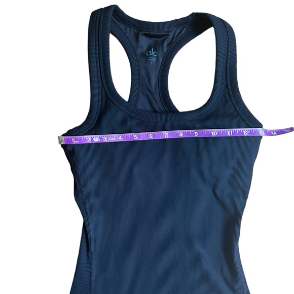Alo Yoga support ribbed racerback tank Built In Bra Size Small Black - Picture 6 of 10